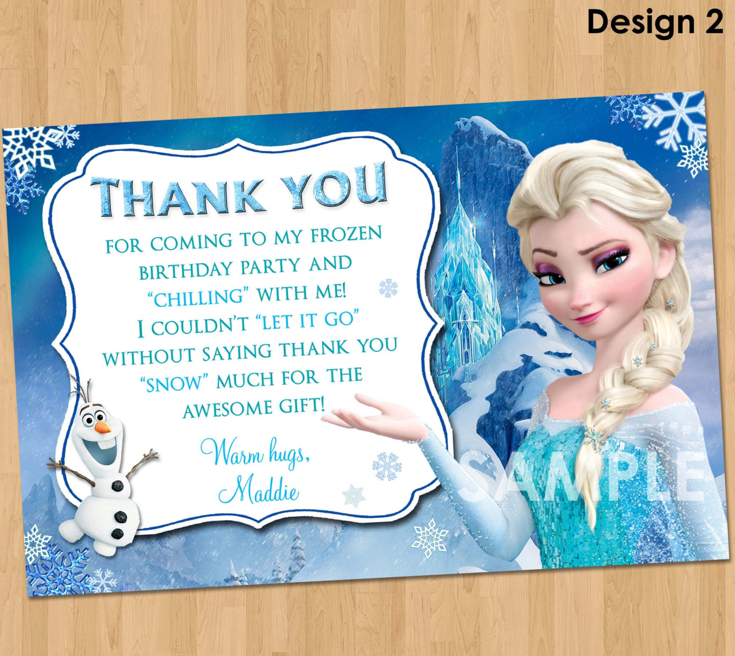 Free Printable Disney Frozen Thank You Cards