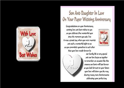 first anniversary gift for son and daughter in law