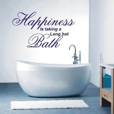 wa14 4 sizes Happiness is taking a long hot bath wall art sticker quote 