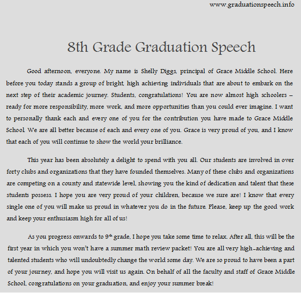 8th Grade Graduation Speech Quotes.