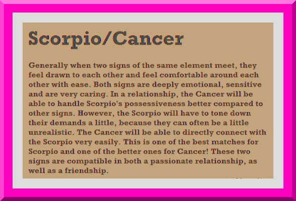Le Scorpion et le cancer sont-ils un bon match?