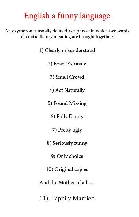 Funny Oxymoron Quotes QuotesGram