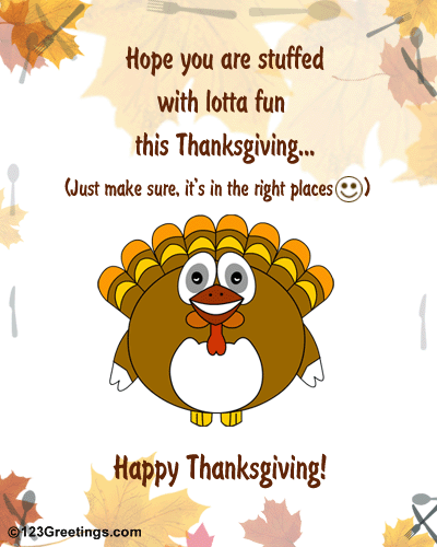 Funny happy thanksgiving message