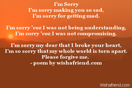 Of regret apology poems and 10 of