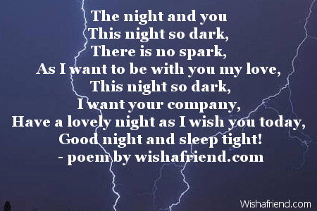 Poems short sweet goodnight Good Night