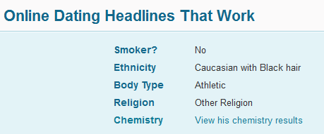 examples of a catchy headline for dating