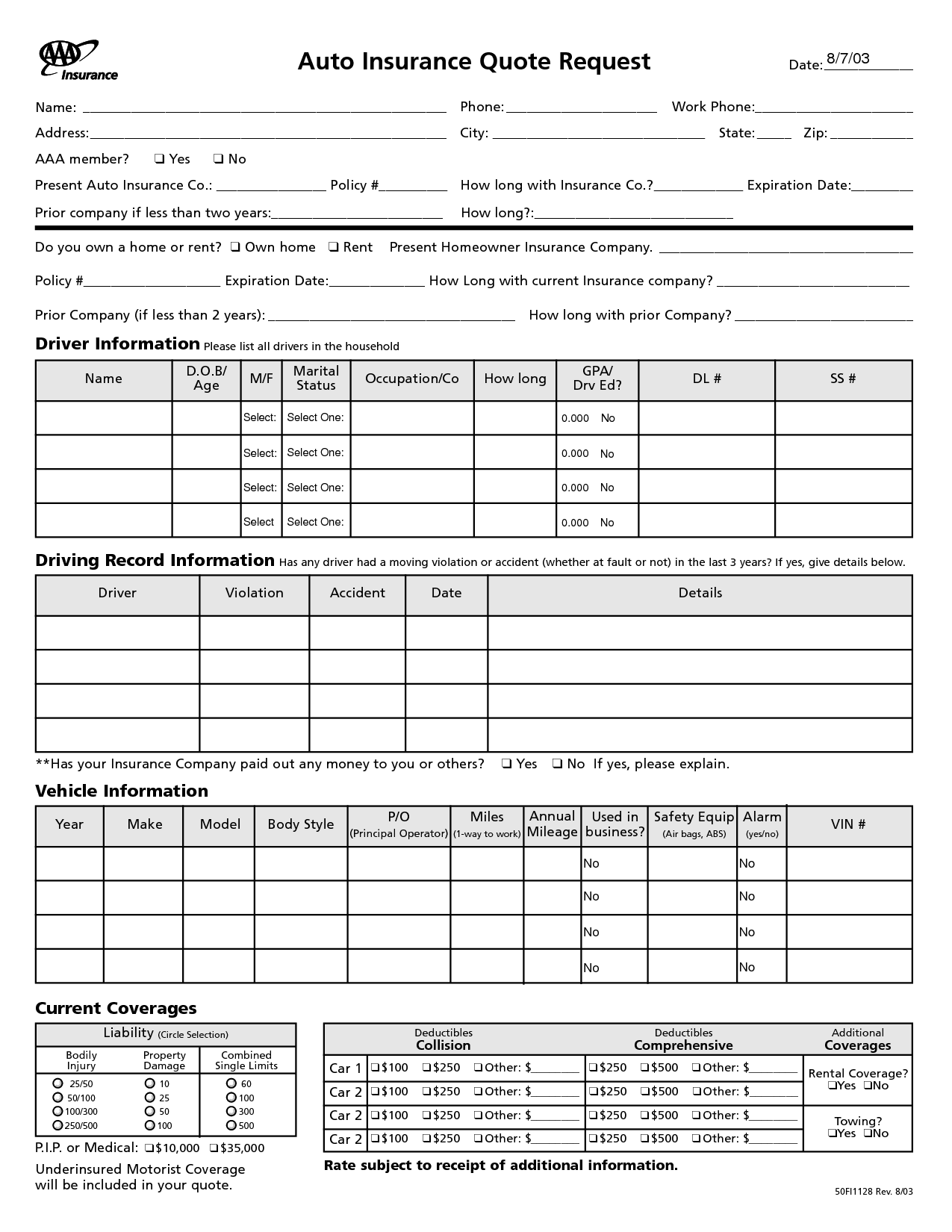Auto Insurance Declaration Page Template from cdn.quotesgram.com