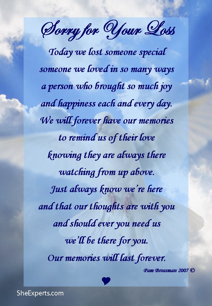 Sorry For Your Loss Mother Quotes Quotesgram