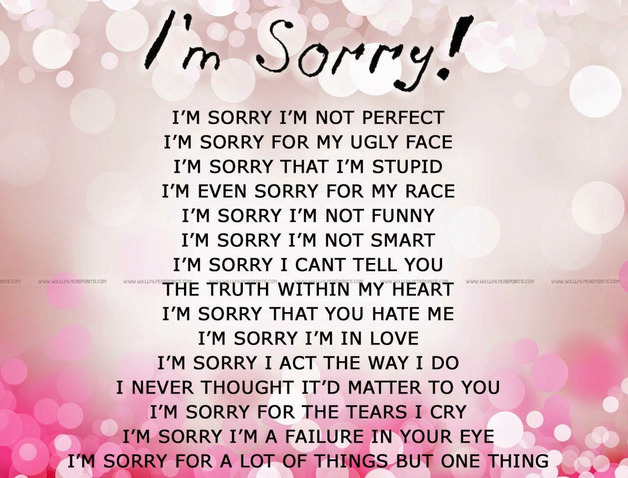 Quotes wife sorry to I'm Sorry