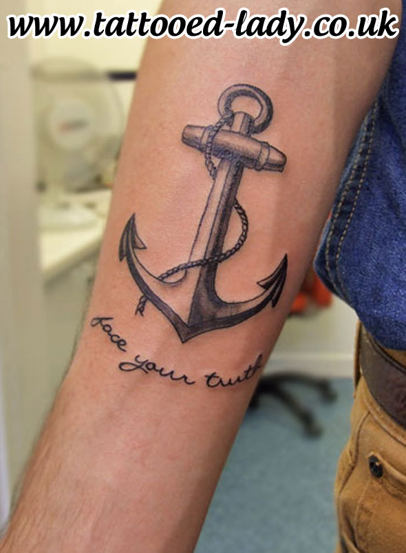 Anchor  Letter Tattoo
