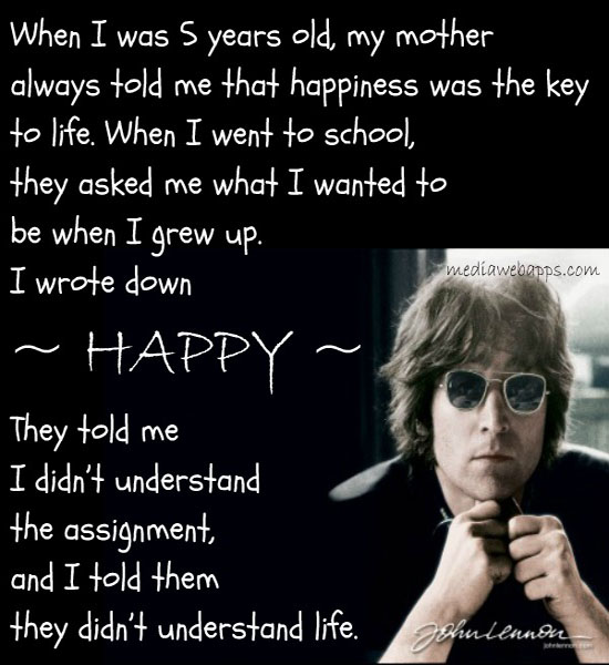 John Lennon Quote Happiness John Lennon Quotes About Life. Quotesgram