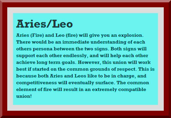 leo and aries are they compatible