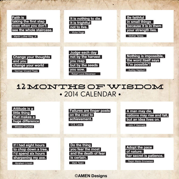Quotes For Each Month Calendar QuotesGram