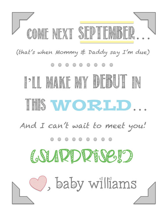 Funny Pregnancy Announcement For Husband Quotes. QuotesGram
