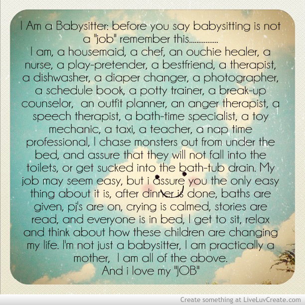 Cute Babysitter Quotes Quotesgram