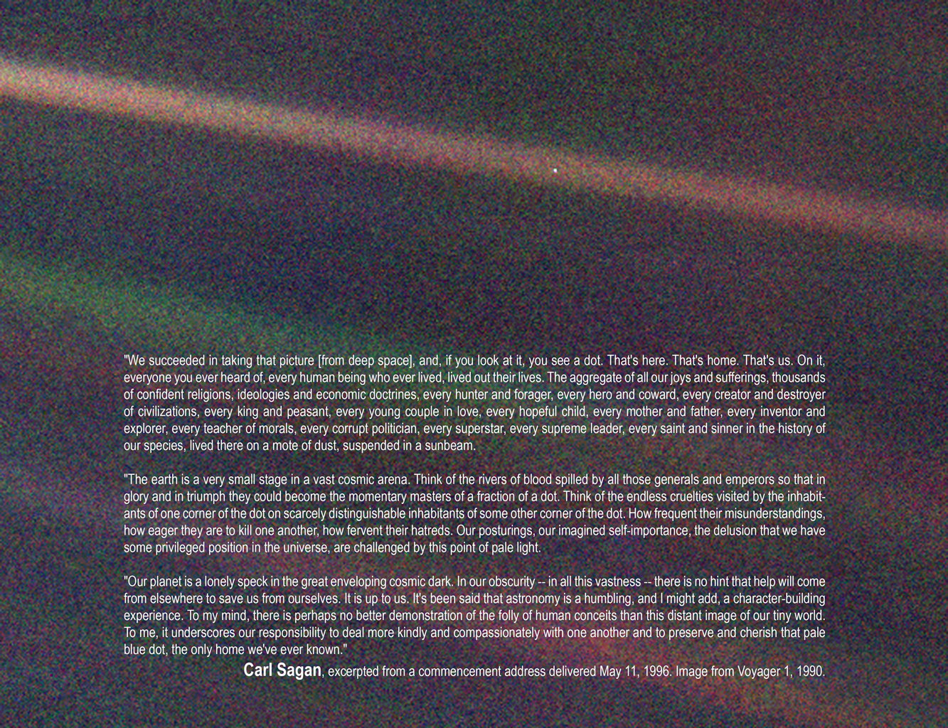 Carl Sagan Quote Preserve and cherish the pale blue dot the only home  weve ever
