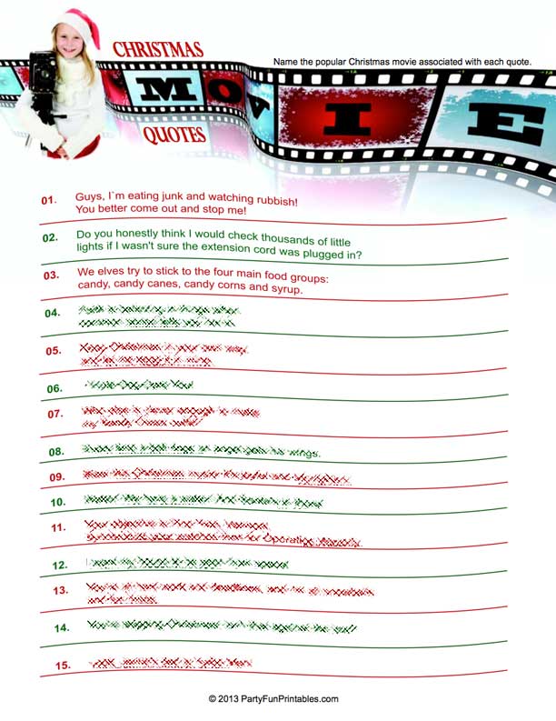 Famous Movie Quotes Christmas Quiz Quotesgram