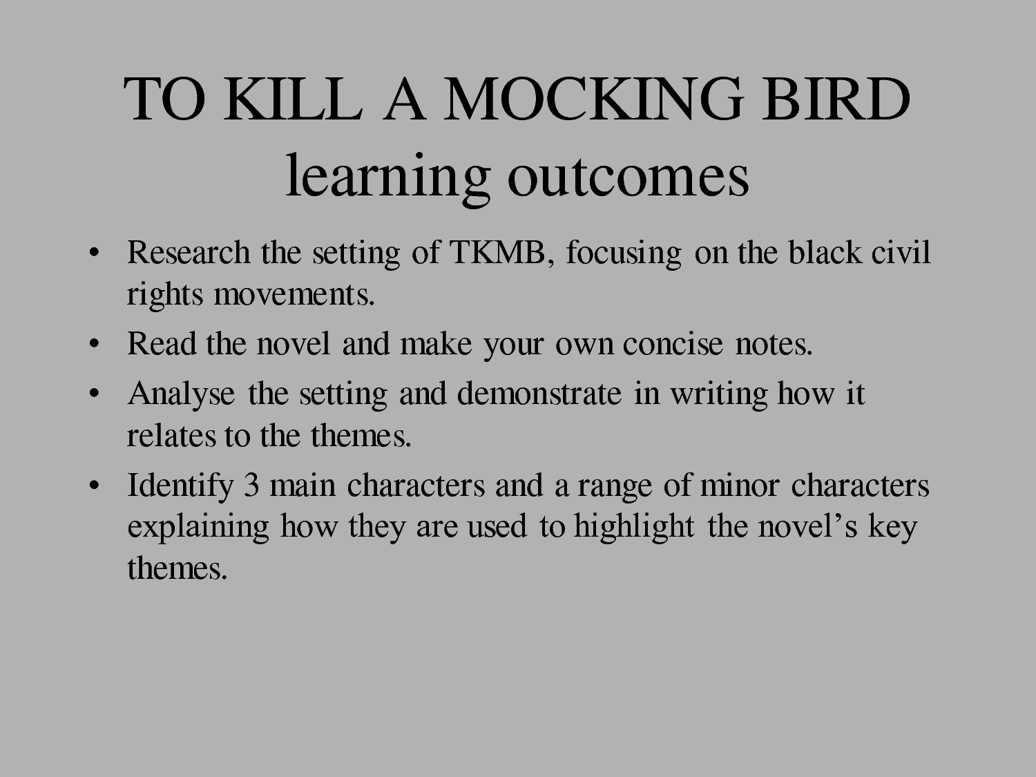 to kill a mockingbird character notes