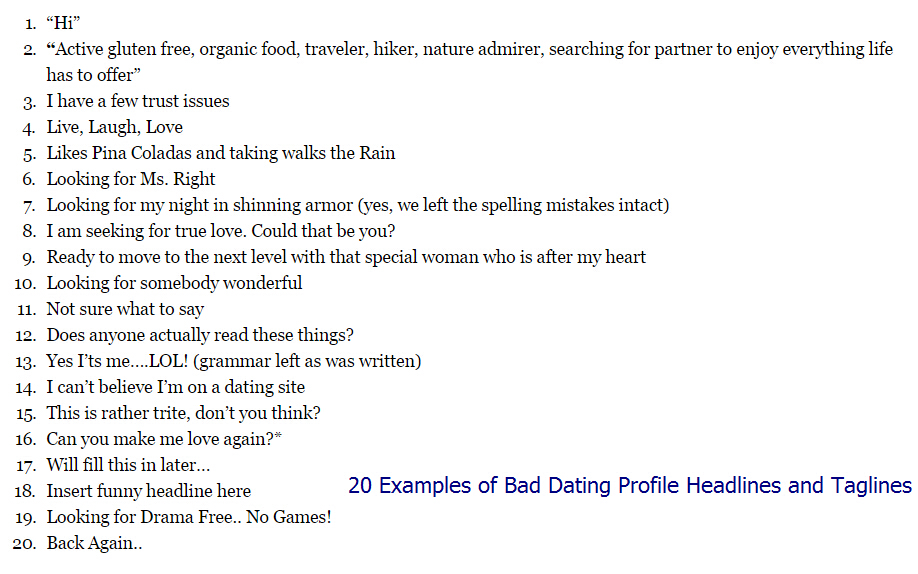 Online Dating Profile Examples for Women