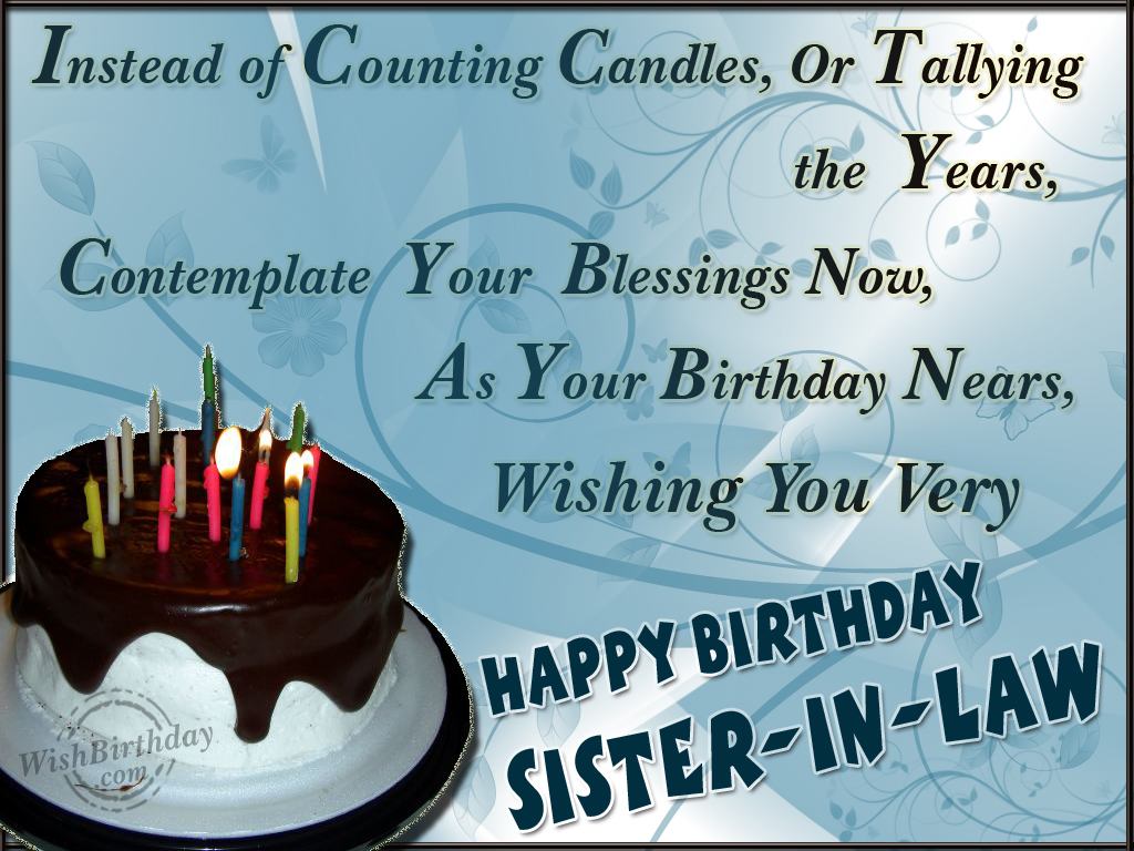 happy birthday to you sister in law