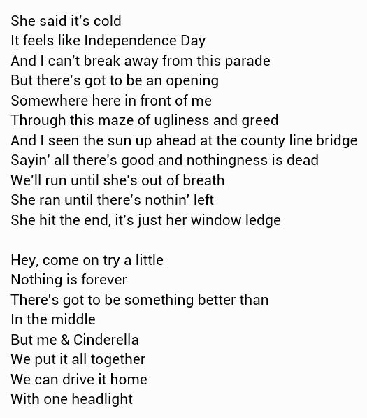 One Headlight Song Quotes. QuotesGram