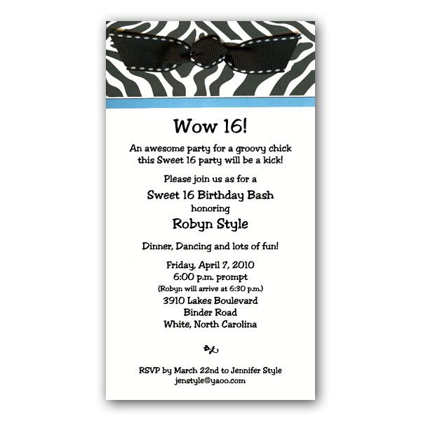 Sweet 16 Poems For Invitations 2