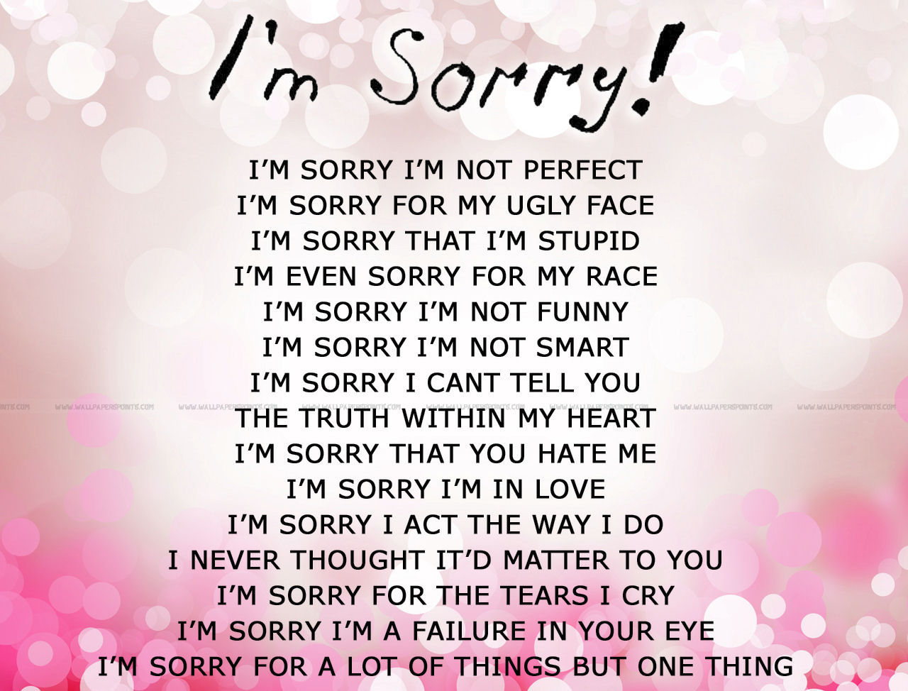 Im Sorry Baby Quotes Quotesgram