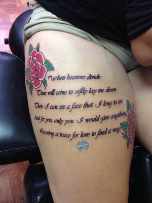 Cute Tattoo Quotes On Thighs Quotesgram