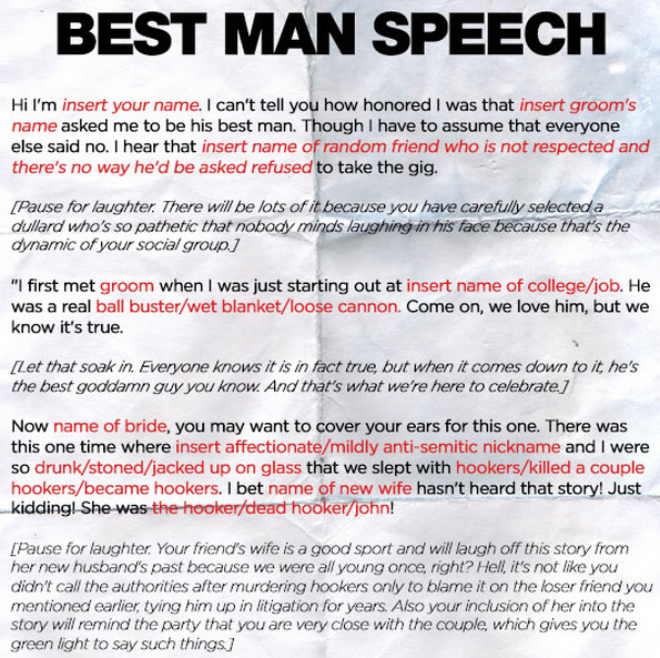 Funny Best Man Speech Ideas