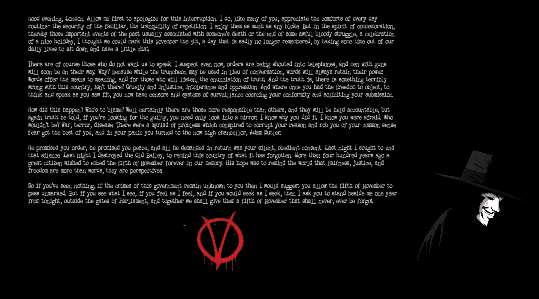 V For Vendetta Speech Quotes QuotesGram V For Vendetta Speech Quotes QuotesGram