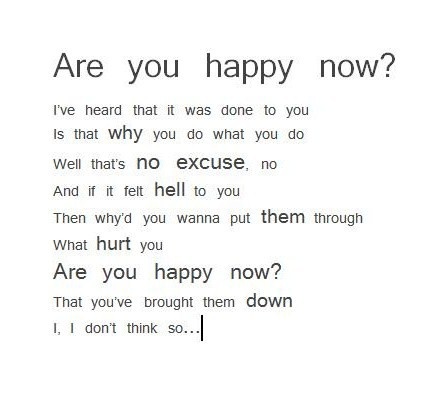 Are You Happy Now?