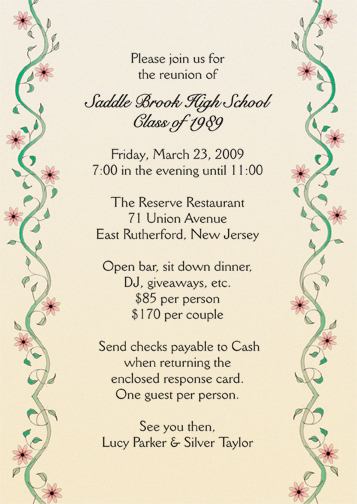 class reunion program format class reunion program format