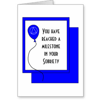 Sobriety Birthday Balloon Greeting Cards