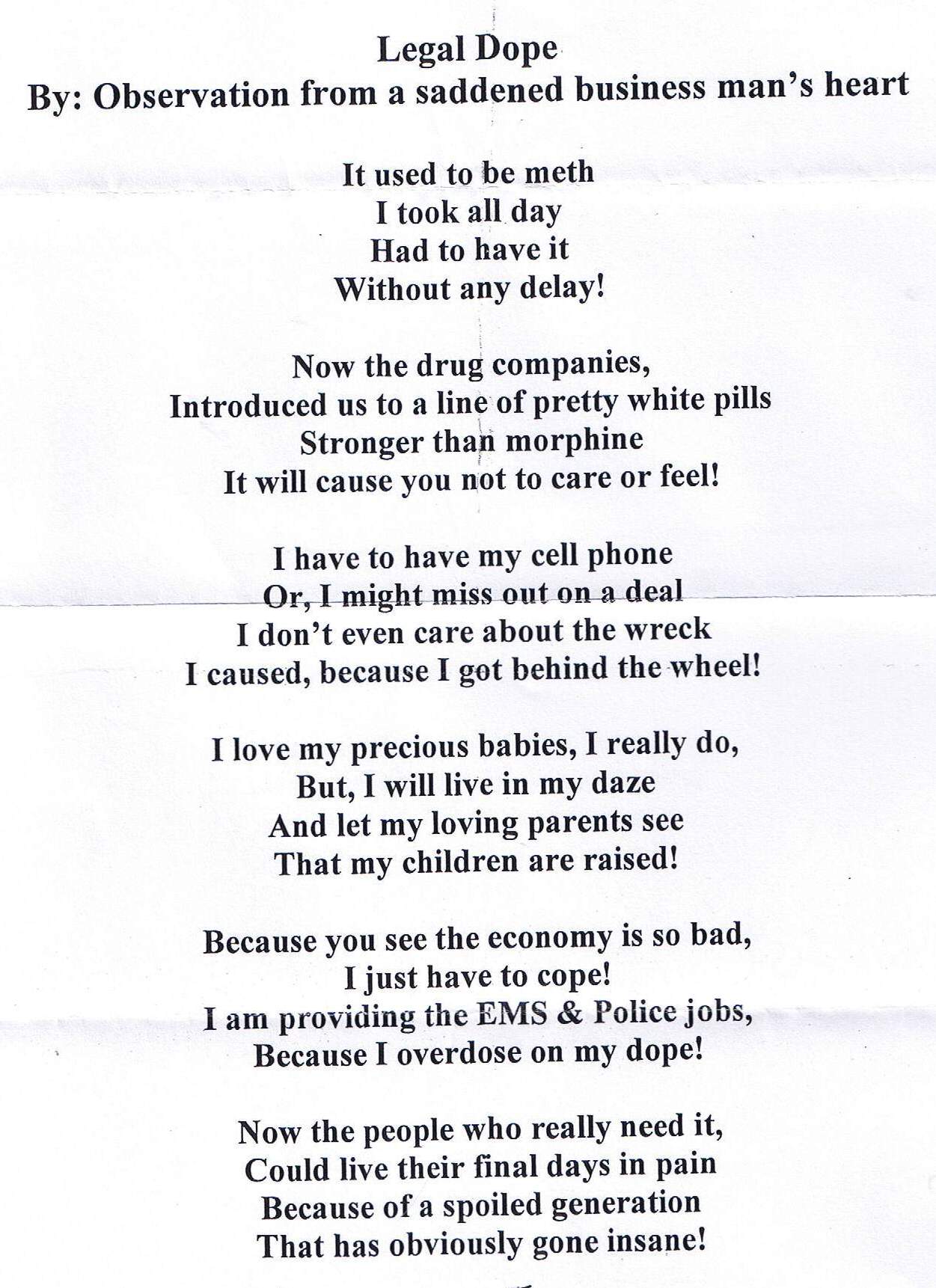Drug Addiction Poems And Quotes QuotesGram