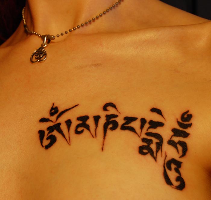 Tibetan Tattoos Om Mani Padme Hum This Buddhist Mantra makes a great tattoo 