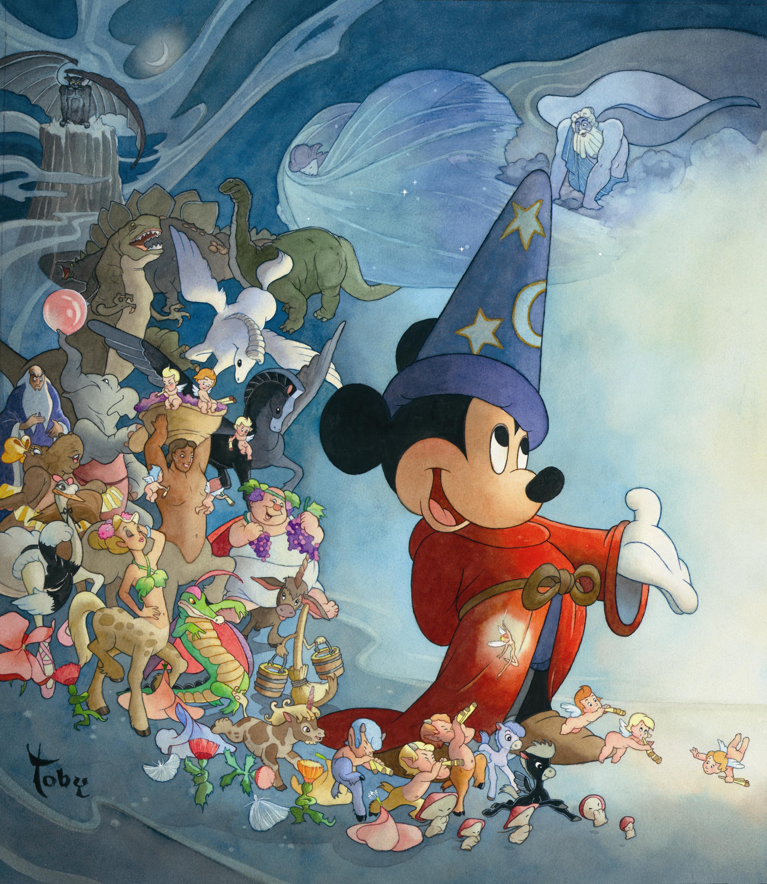 Волшебный мир приключений. Уолт Дисней фантазия 1940. Фантазия 1940 Микки Маус. Персонажи Уолта Диснея Микки Маус.