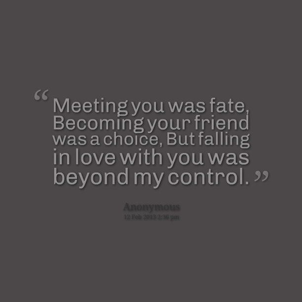 Meeting You Was Fate Quotes. QuotesGram