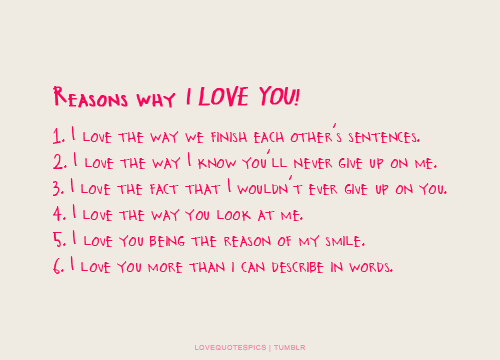 The reason you love me