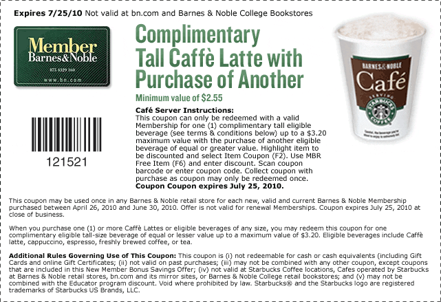 Current barnes and noble coupon