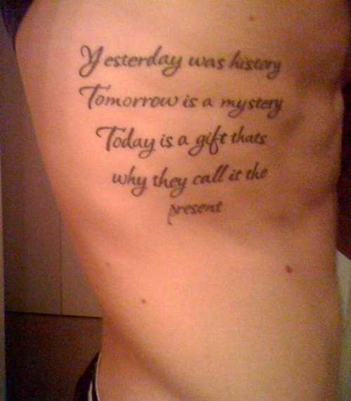 Never Regret Quotes Tattoos. Quotesgram