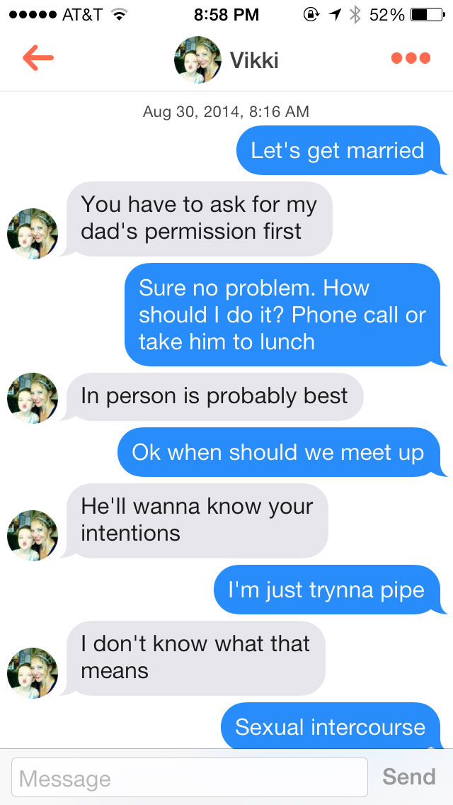 Dirty tinder pick up lines