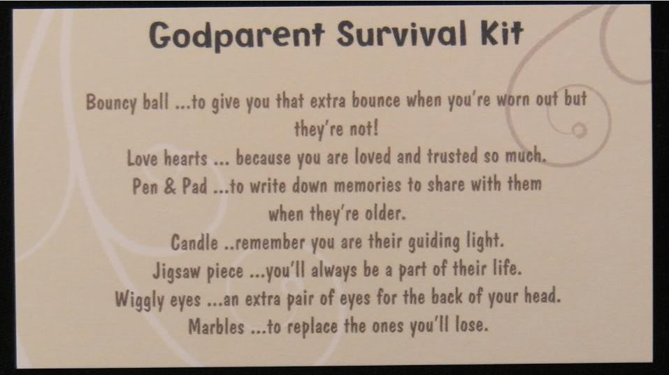 Godfather Survival Kit gift for godparents godmother gift Godfather gift