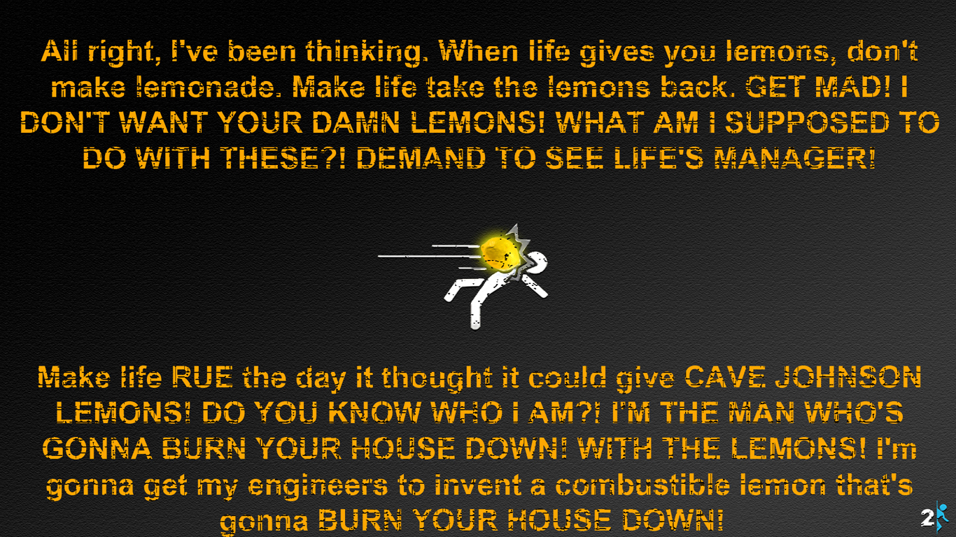 Cave Johnson Lemons Quote Cave Johnson Quotes. Quotesgram