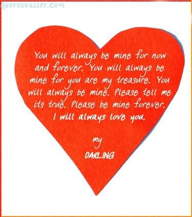 Will You Be Mine Forever Quotes Quotesgram