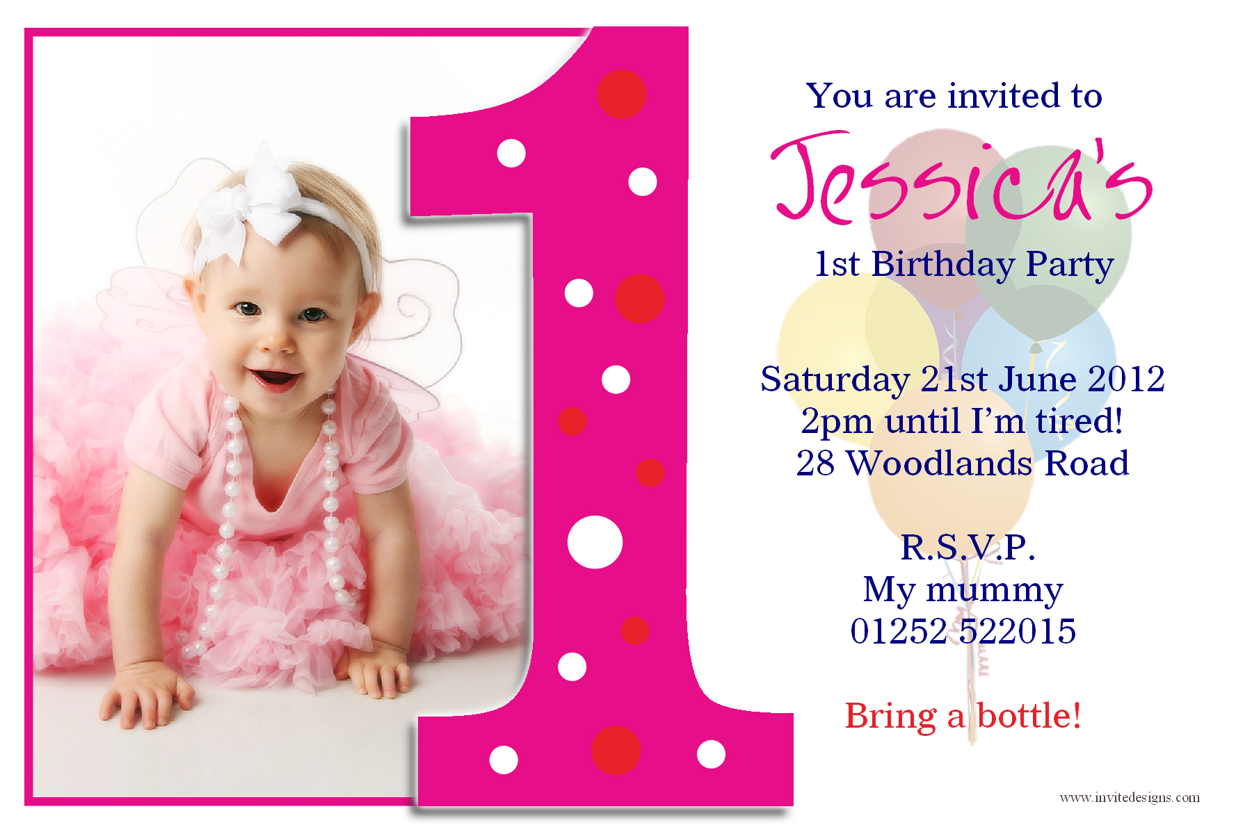 1 Birthday Invitation Quotes QuotesGram