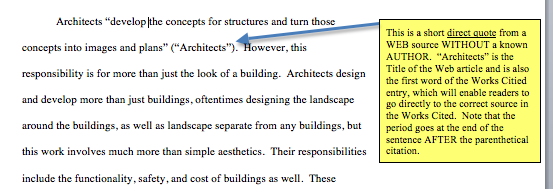 mla in text citation no author