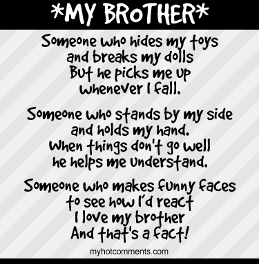I Love You Brother Quotes From Sister I Love My Crazy Brother Quotes. Quotesgram