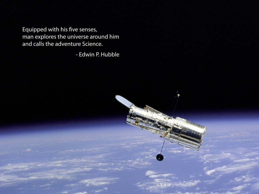 Hubble Telescope Space Poster and Quote by Edwin Hubble