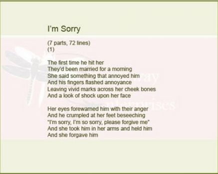 Poems short im for her sorry I Am