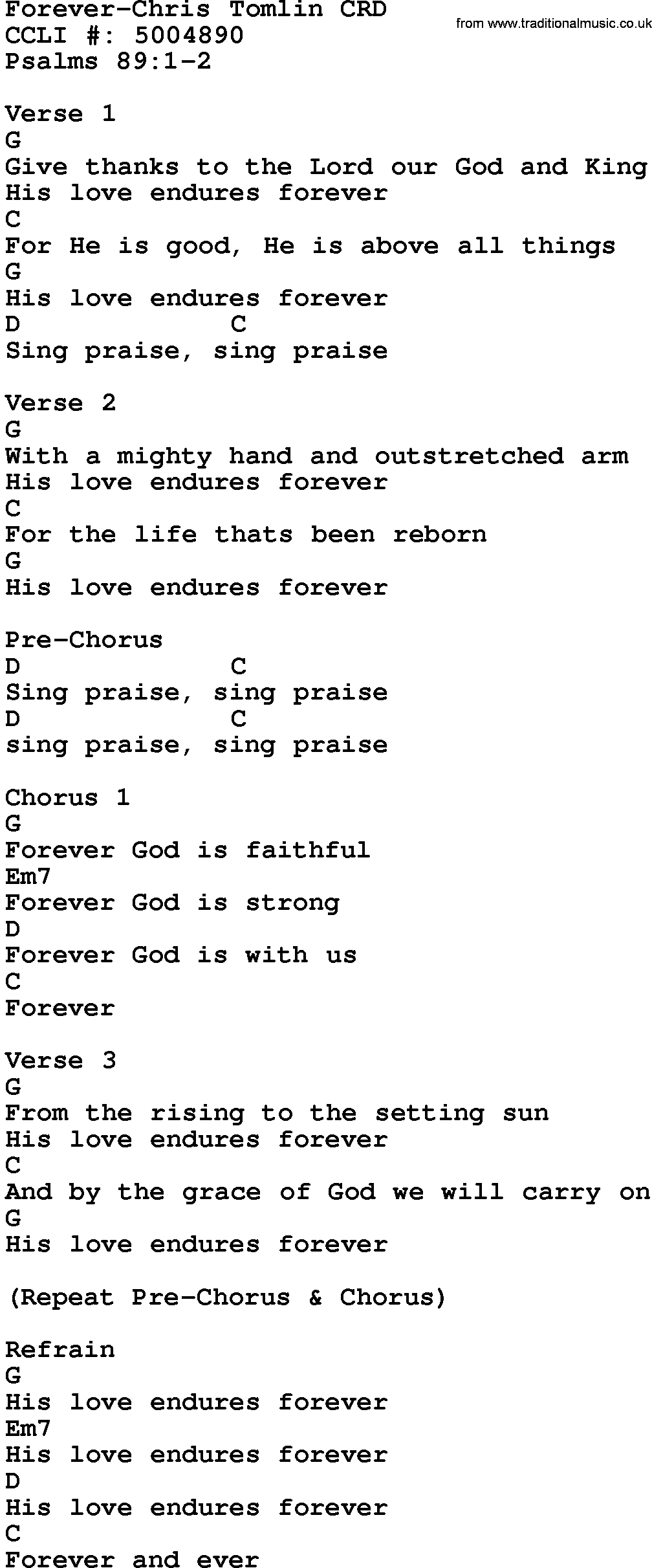 Forever Chris Tomlin Lyrics - slidesharetrick